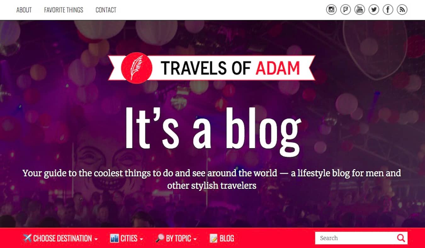 Homepage of the travel blog Travels of Adam
