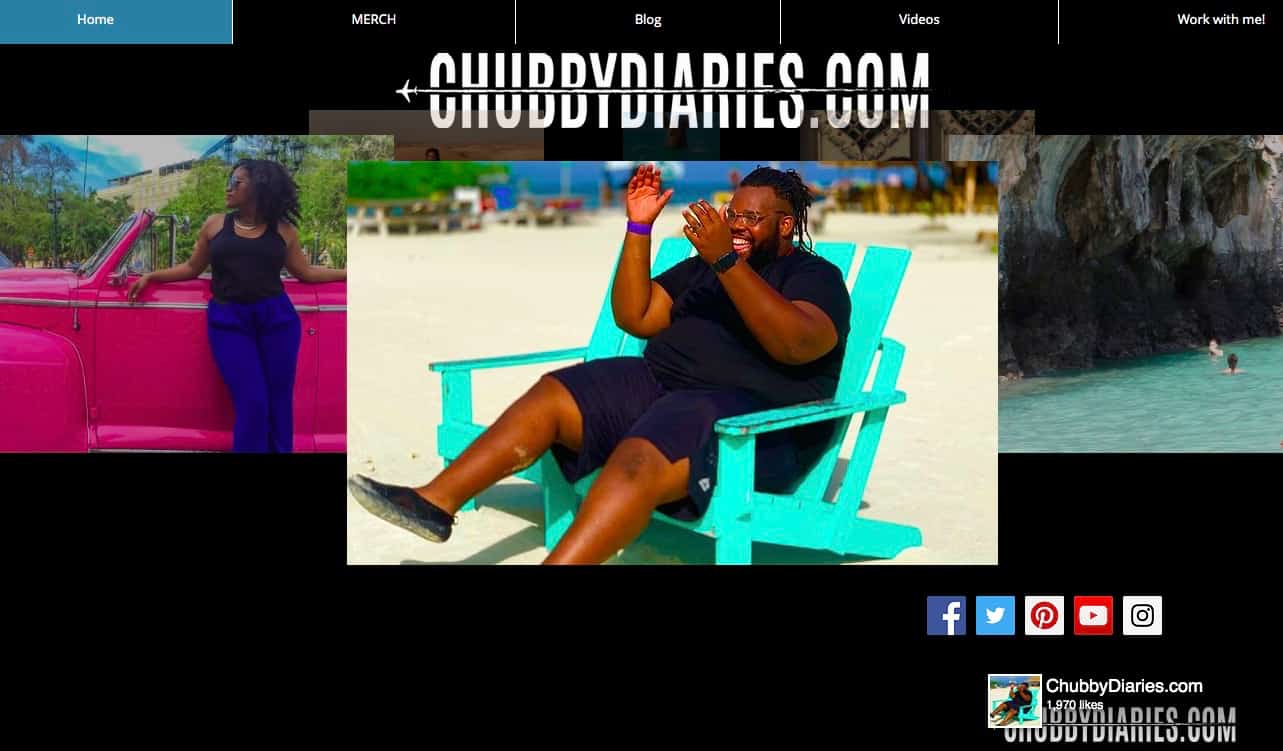 Homepage of the travel blog Chubby Diaries