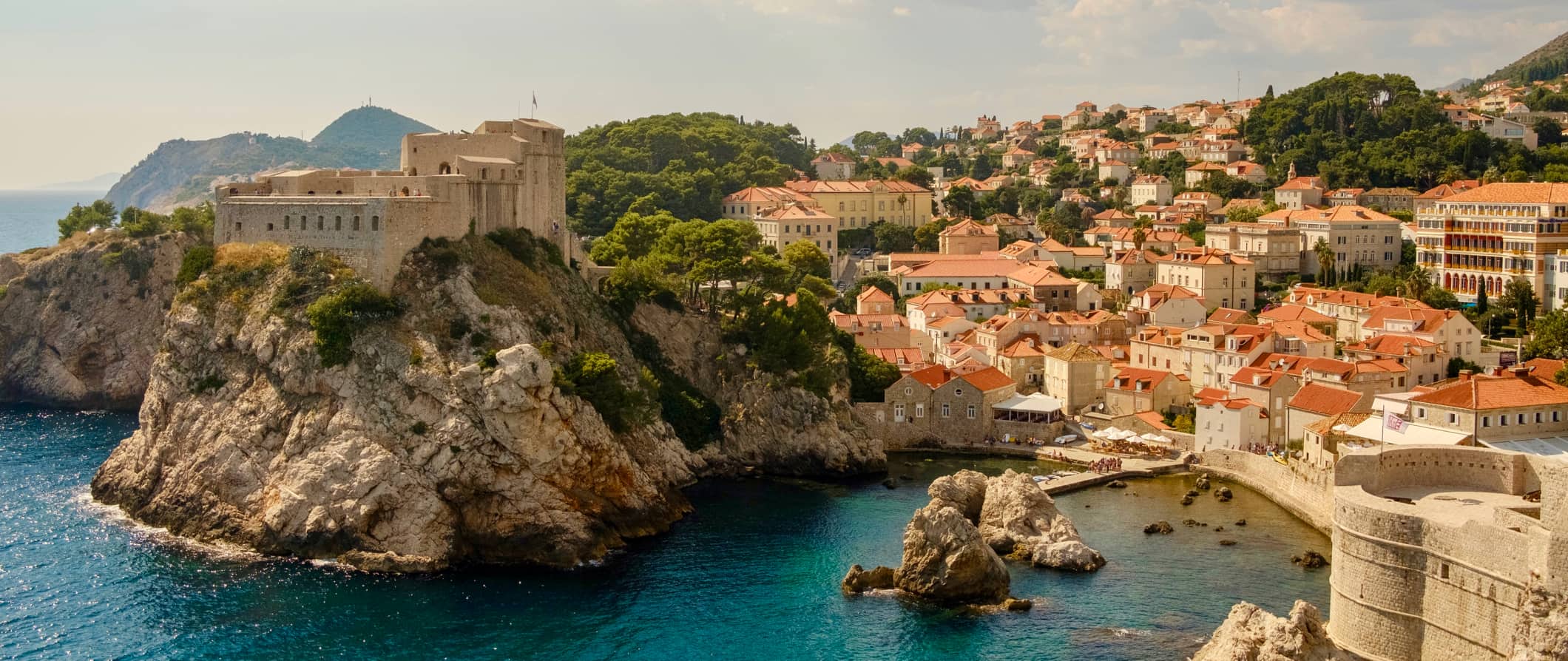 The rugged coast of Croatia enveloped by historic buildings and architecture