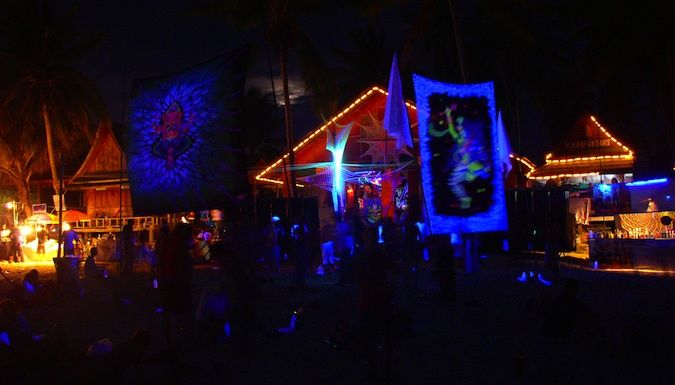 The Full Moon party on Haat Rin beach in Thailand