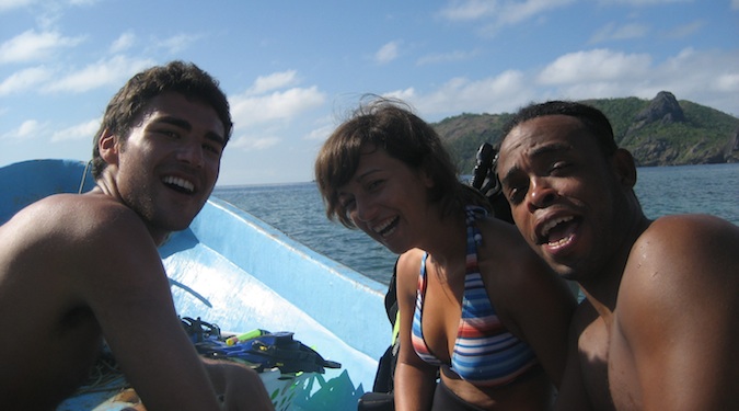 friends on a boat