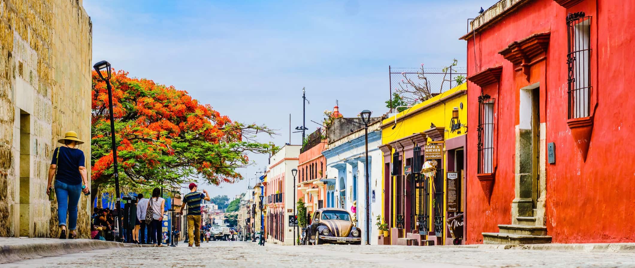 The colorful historic downtown of Oaxaca, Mexico
