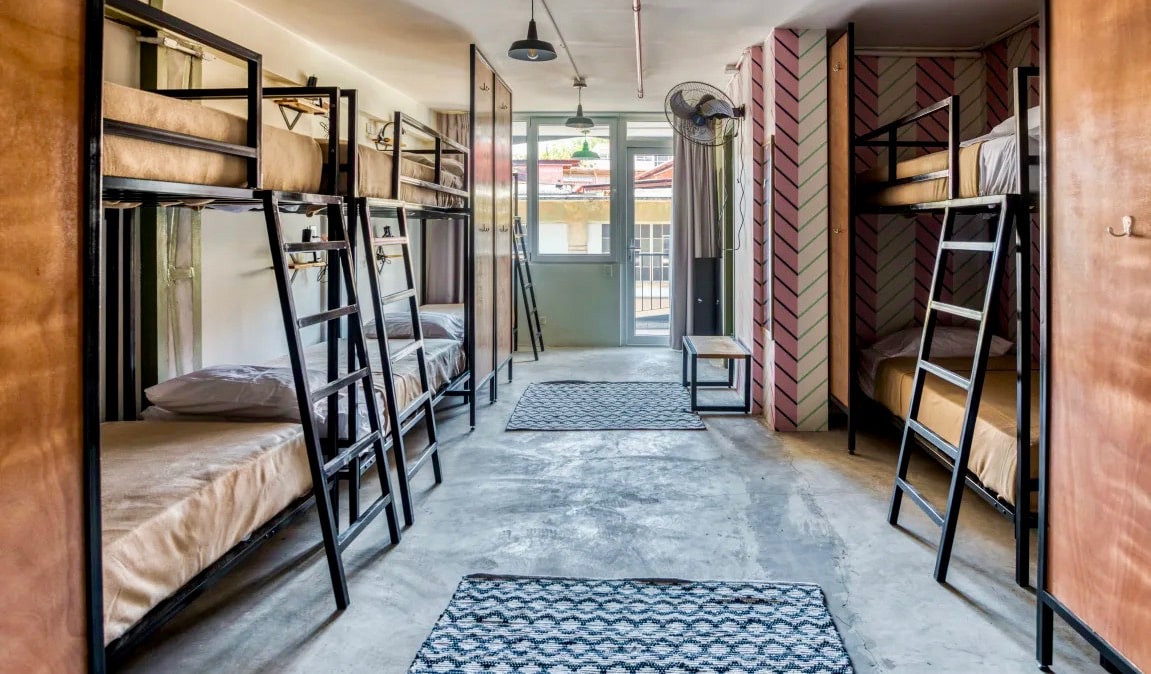 A classy and spacious dorm room in Selina Casco Viejo hostel in Panama City