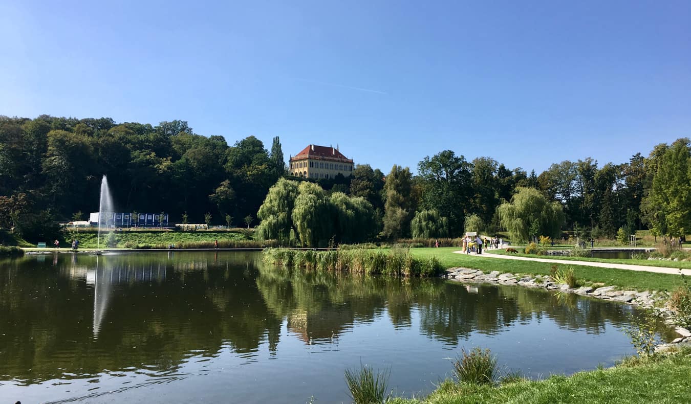 The relaxing Stromovka park in Prague, Czechia
