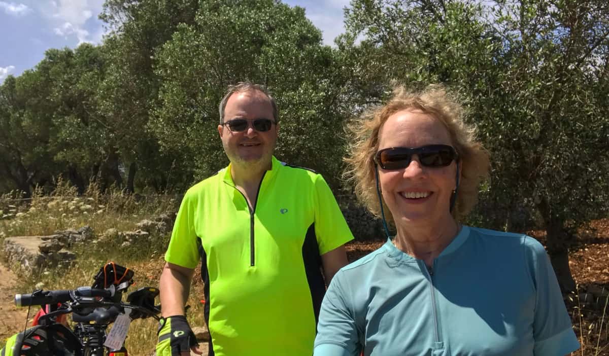 A retired couple cycling abroad