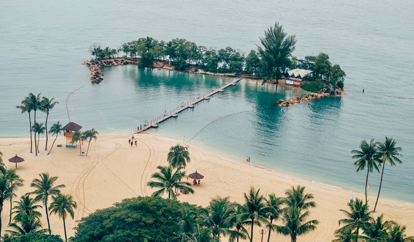 The picturesque beaches of Sentosa Island in Singapore