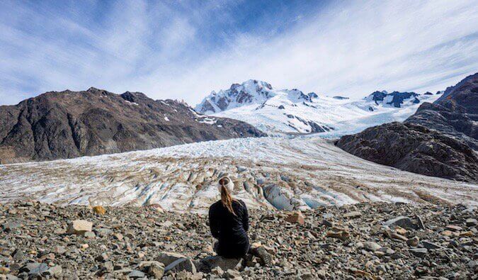 Kristin Addis in a glacier